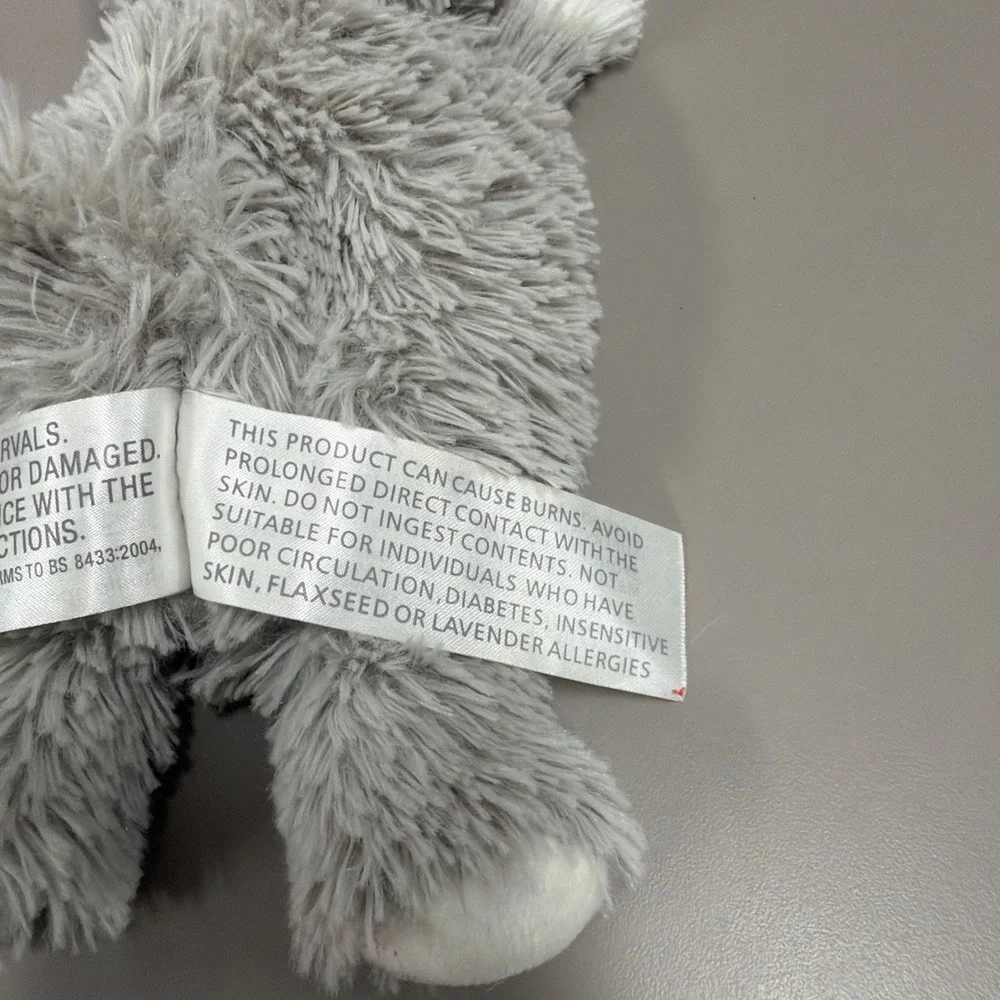 Warmies Microwavable Plush Husky Dog 10" Gray Cream Stuffed Animal Heat Therapy - Picture 10 of 11